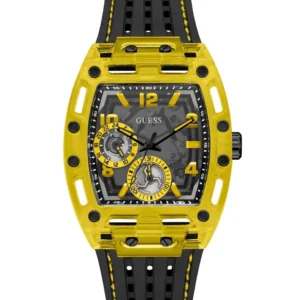 Relógio GUESS 44 mm — preto com caixa amarela