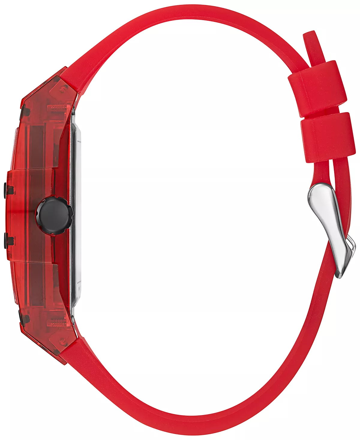 Relógio GUESS vermelho — bracelete de silicone, 43 mm
