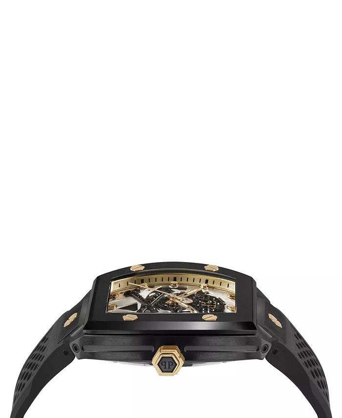 Relógio Philipp Plein The $keleton automático — preto e dourado, 44 mm