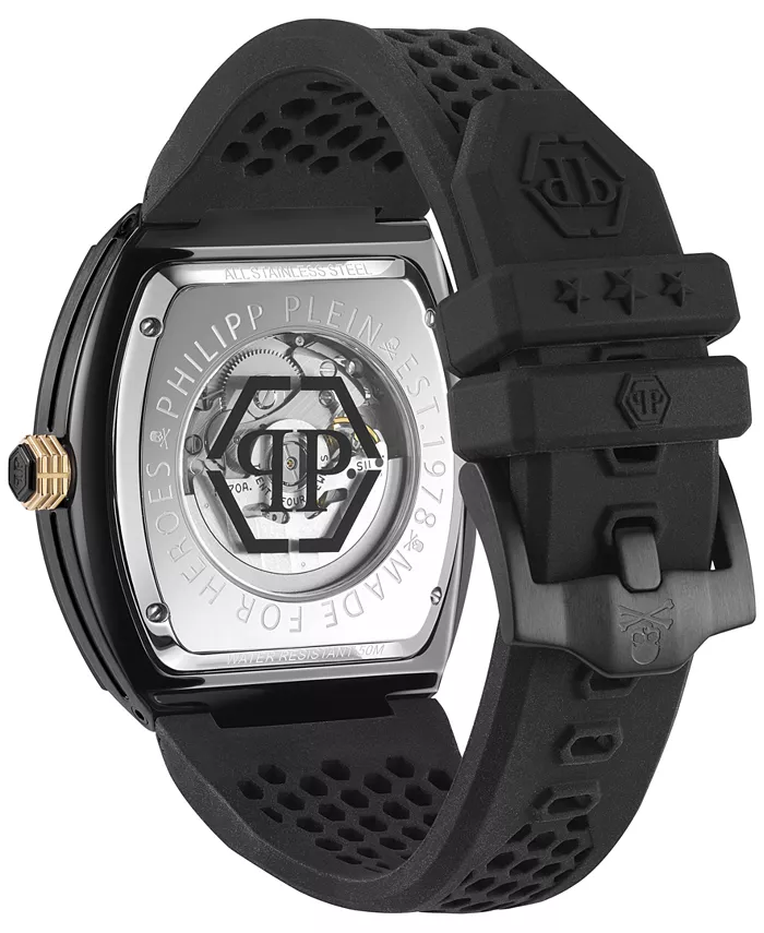 Relógio Philipp Plein The $keleton automático — preto e dourado, 44 mm